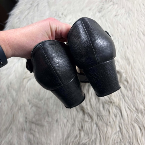 Aetrex Women's 10 Black Leather Mia Mary Jane Wedge Retro Feminine Classic - Picture 7 of 8